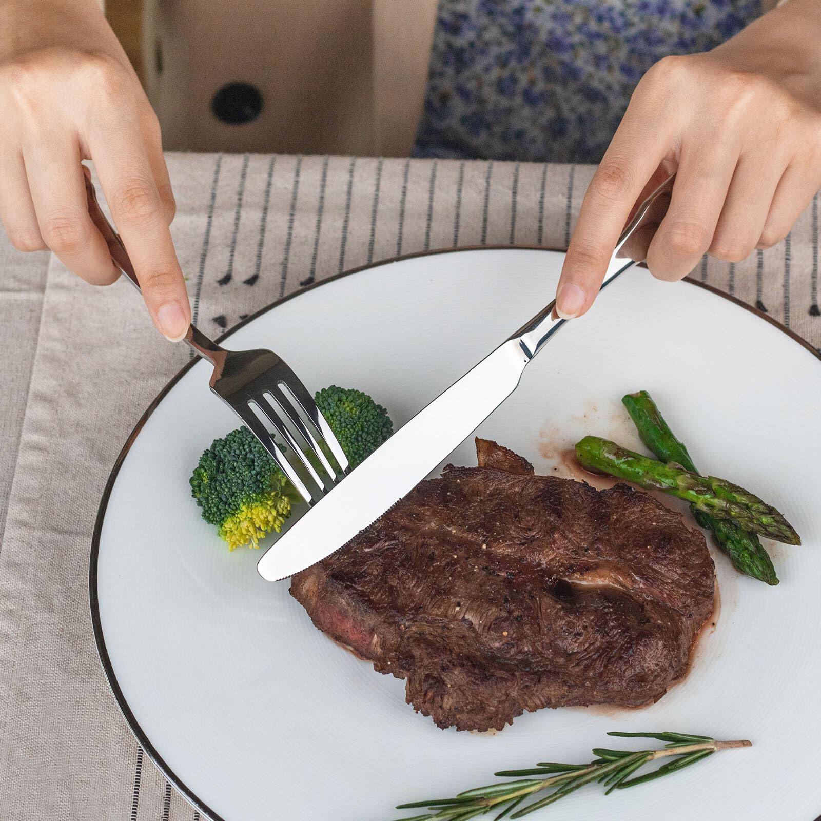 Alt View 2. Dazzed Corner - 40-Piece Silverware Set,Service for 8,Stainless Steel Flatware Set,Dishwasher Safe - Silver.