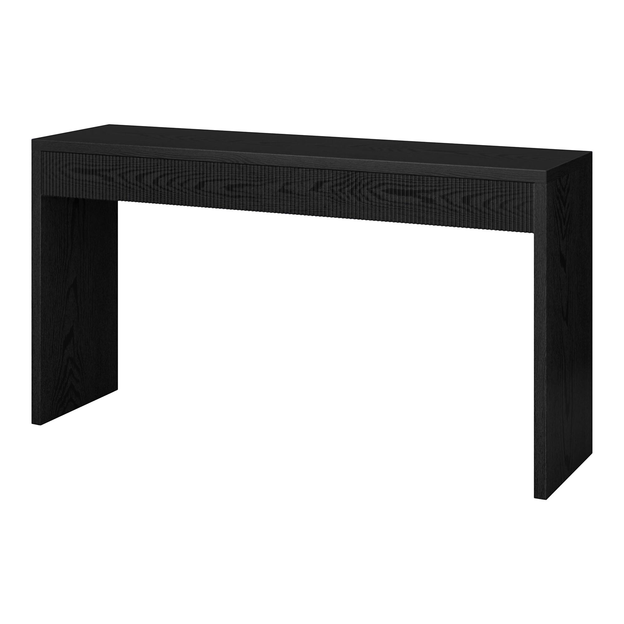 Left. Hudson&Canal - Lawrence 55" Wide Rectangular Fluted Console Table - Black.