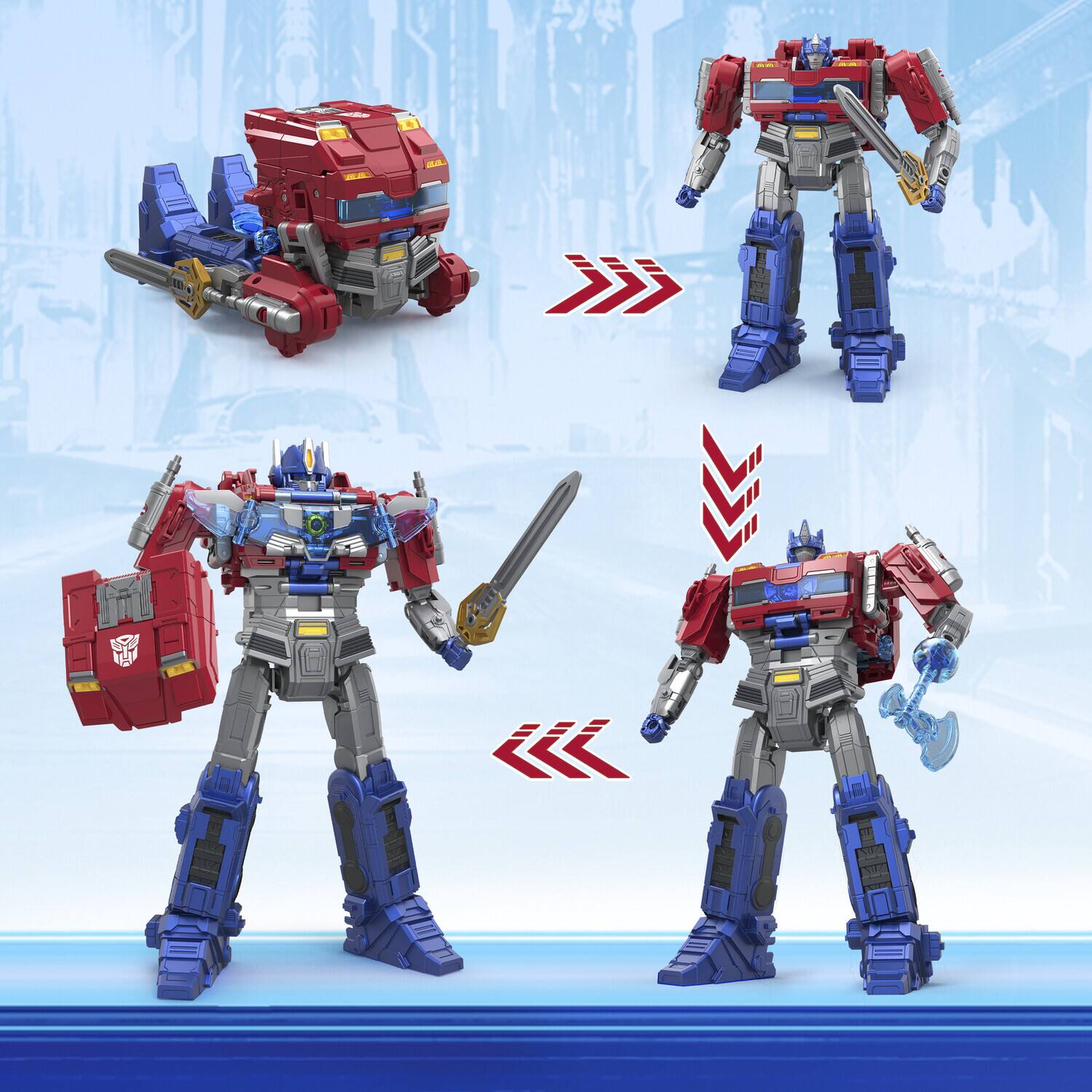 Alt View 1. Hasbro - Hasbro Collectibles - Transformers One - Power Flip Optimus Prime (Orion Pax)   - Collectibles - Multicolor.