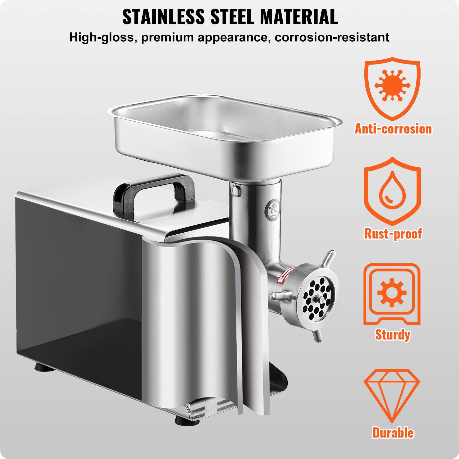 STAINLESS STEEL MATERIAL
High-gloss, premium appearance, corrosion-resistant
Anti-corrosion
Rust-proof
Sturdy
Durable