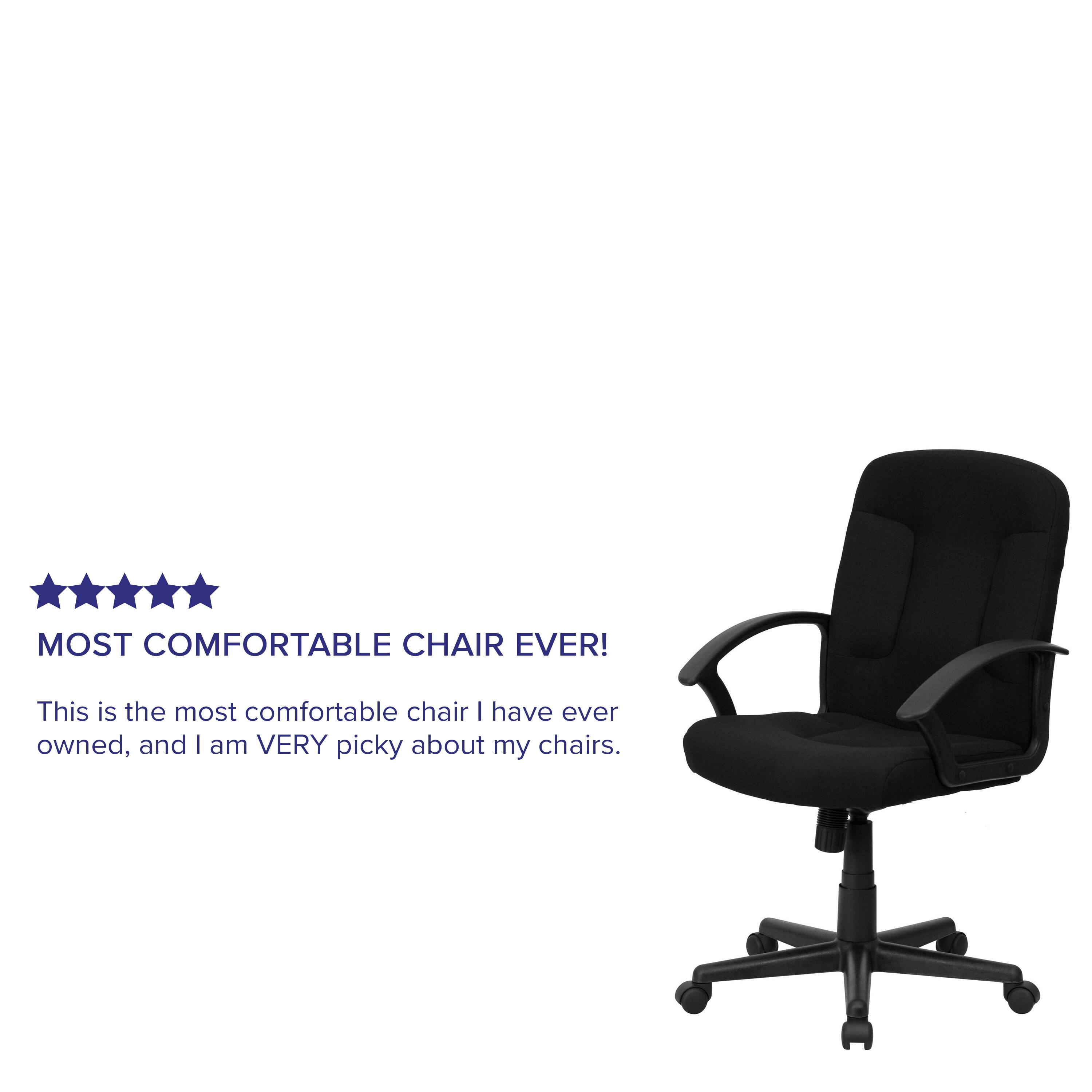 MOST COMFORTABLE CHAIR EVER!  
This is the most comfortable chair I have ever owned, and I am VERY picky about my chairs.