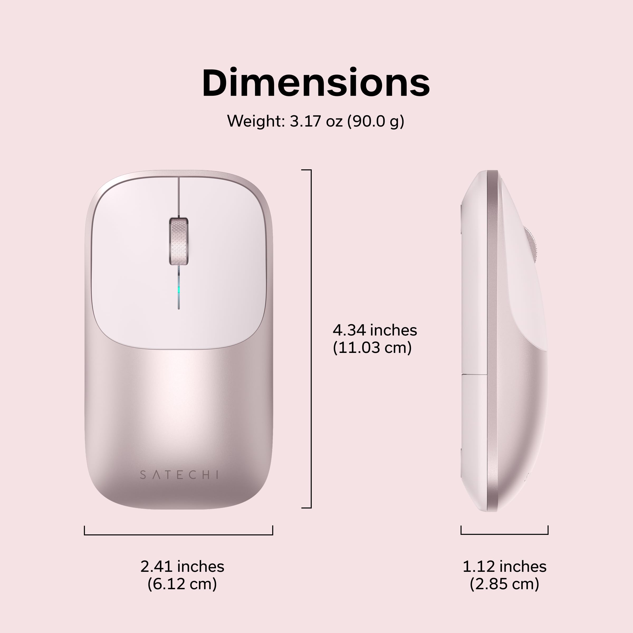 Dimensions  
Weight: 3.17 oz (90.0 g)  
4.34 inches (11.03 cm)  
2.41 inches (6.12 cm)  
1.12 inches (2.85 cm)