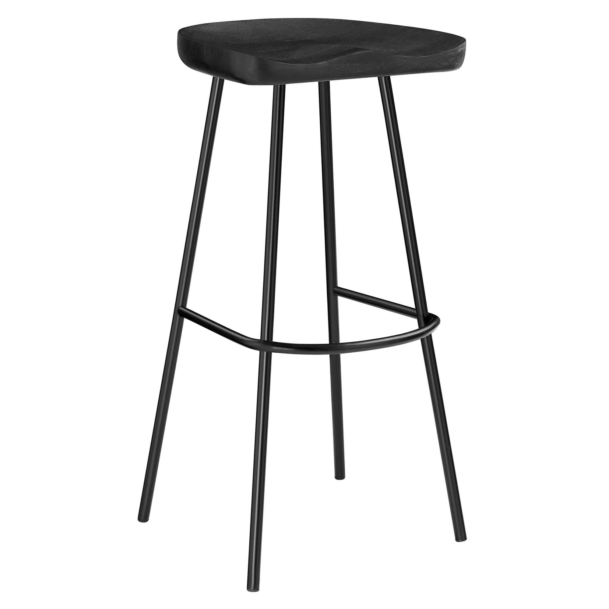 Back. Modway - Concord Backless Wood Bar Stools Set of 2 - Black.