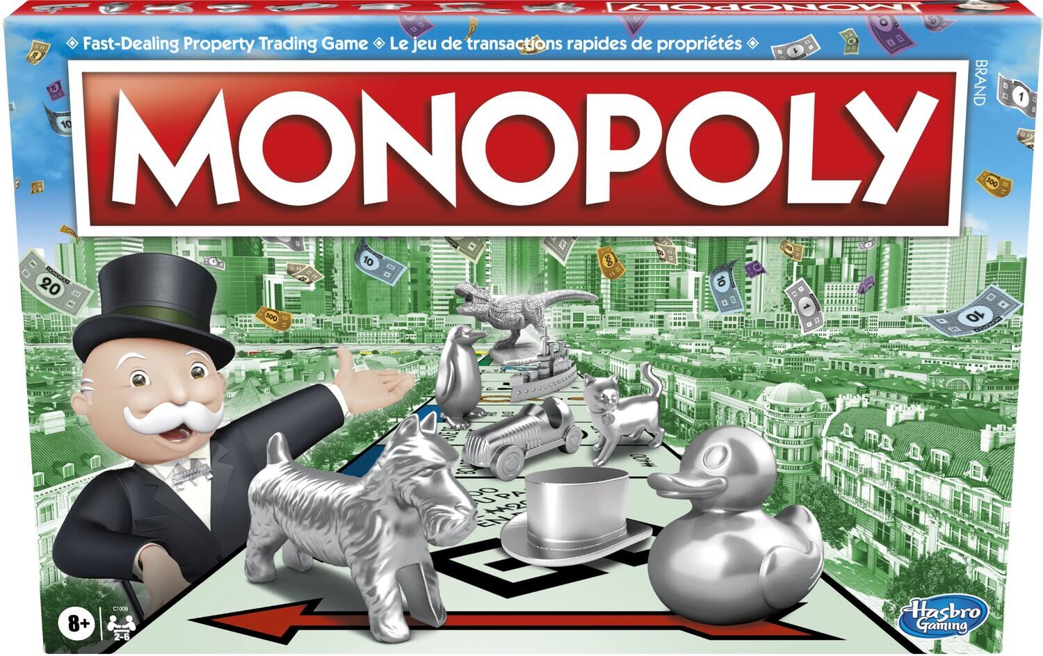 MONOPOLY, Fast-Dealing Property Trading Game, Le jeu de transactions rapides de propriétés, 8+, 2-6, Hasbro Gaming