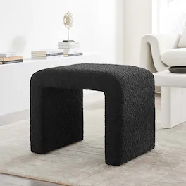 Simba Boucle Fabric Waterfall Stool by Modway - Black