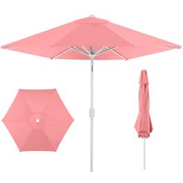 Best Choice Products - 7.5ft Patio Umbrella White Pole, Outdoor Market Umbrella Steel Pole - Flamingo Pink