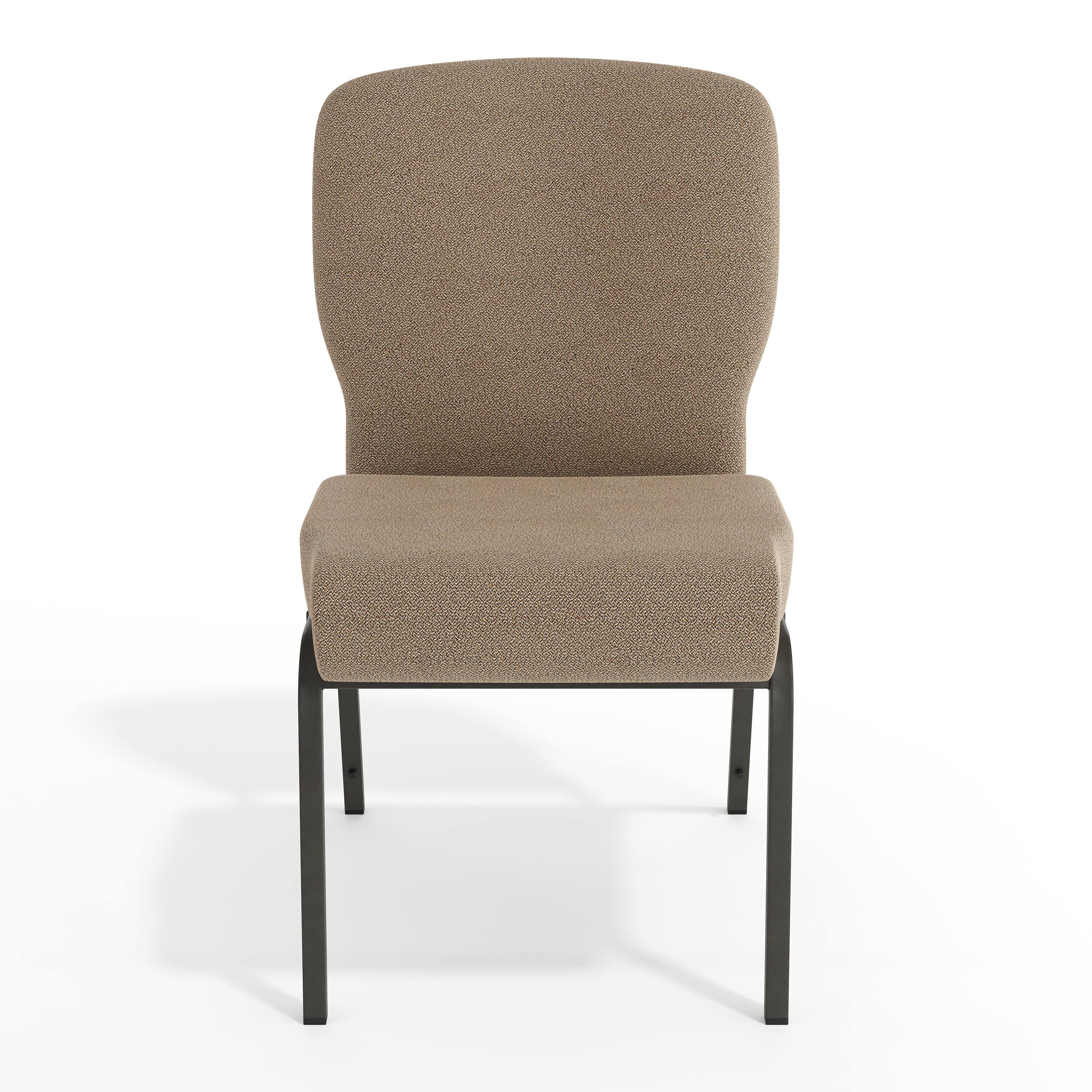 Alt View 9. Emma + Oliver - Signature Elite Church Chair - 20 in. Wide - Tan Speckle Fabric/Black Frame.