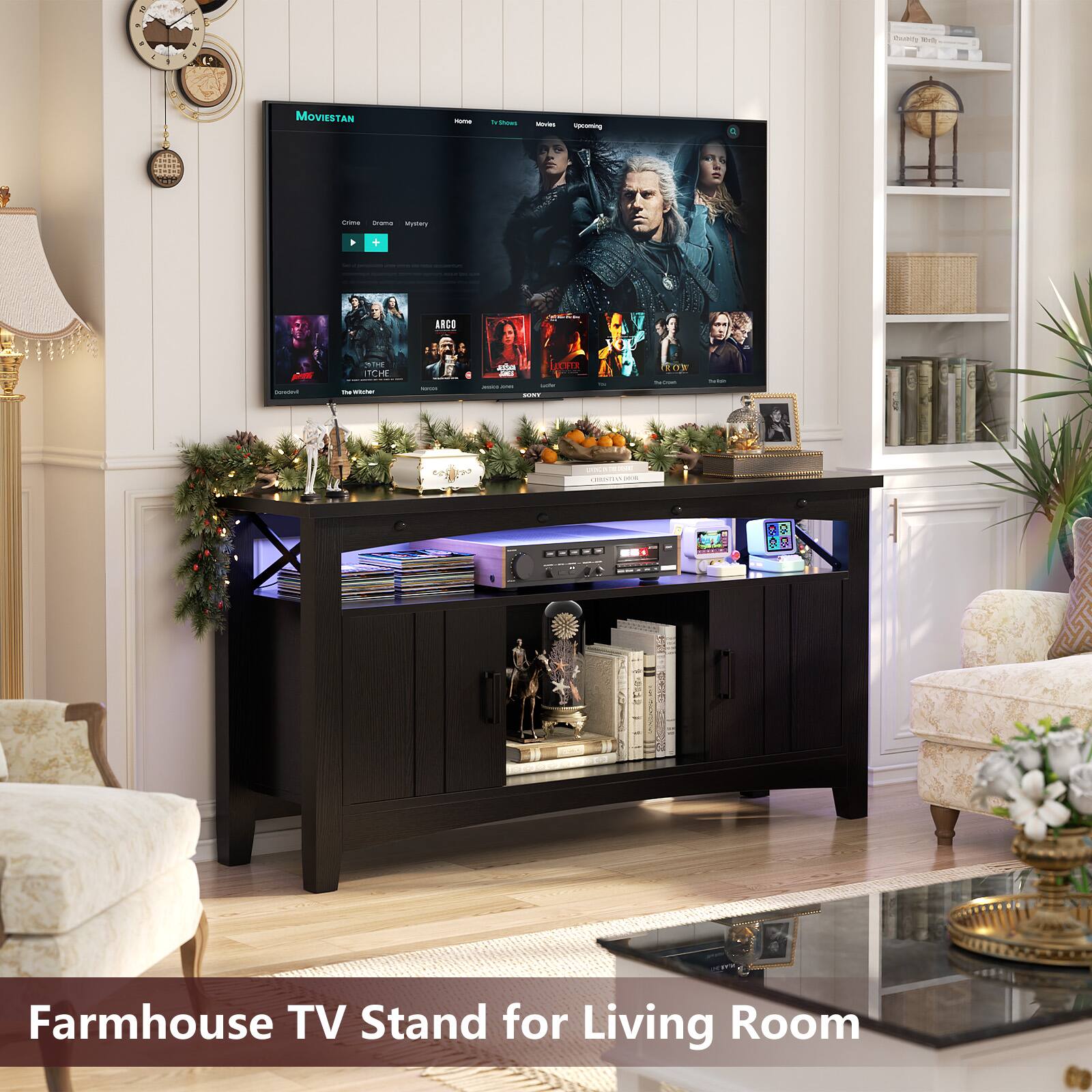 Farmhouse TV Stand for Living Room