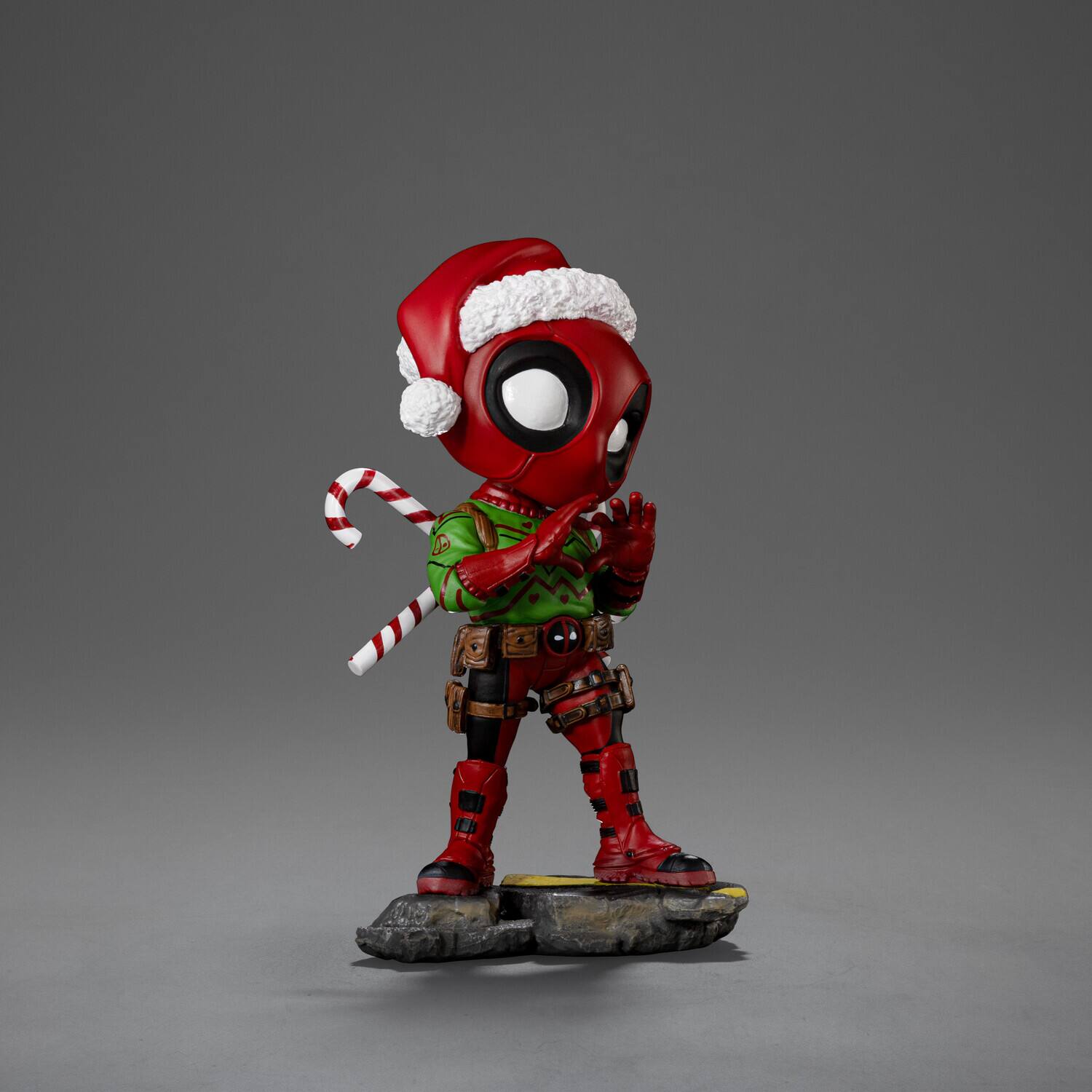 Alt View 3. Iron Studios - Iron Studios - Marvel Comics - MiniCo - Holidays Version Deadpool Figure   - COLLECTIBLES - Multicolor.