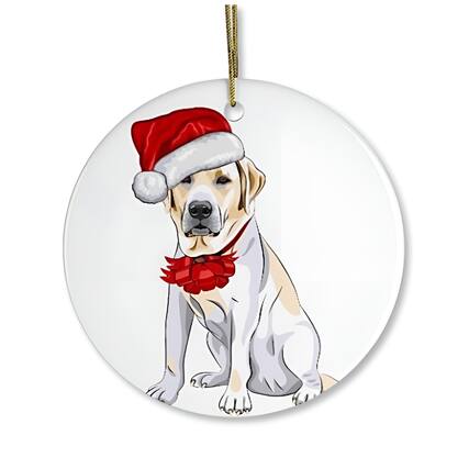 Front. OrnamentallyYou - Labrador Retriever Christmas Ornament - Multi-colored.