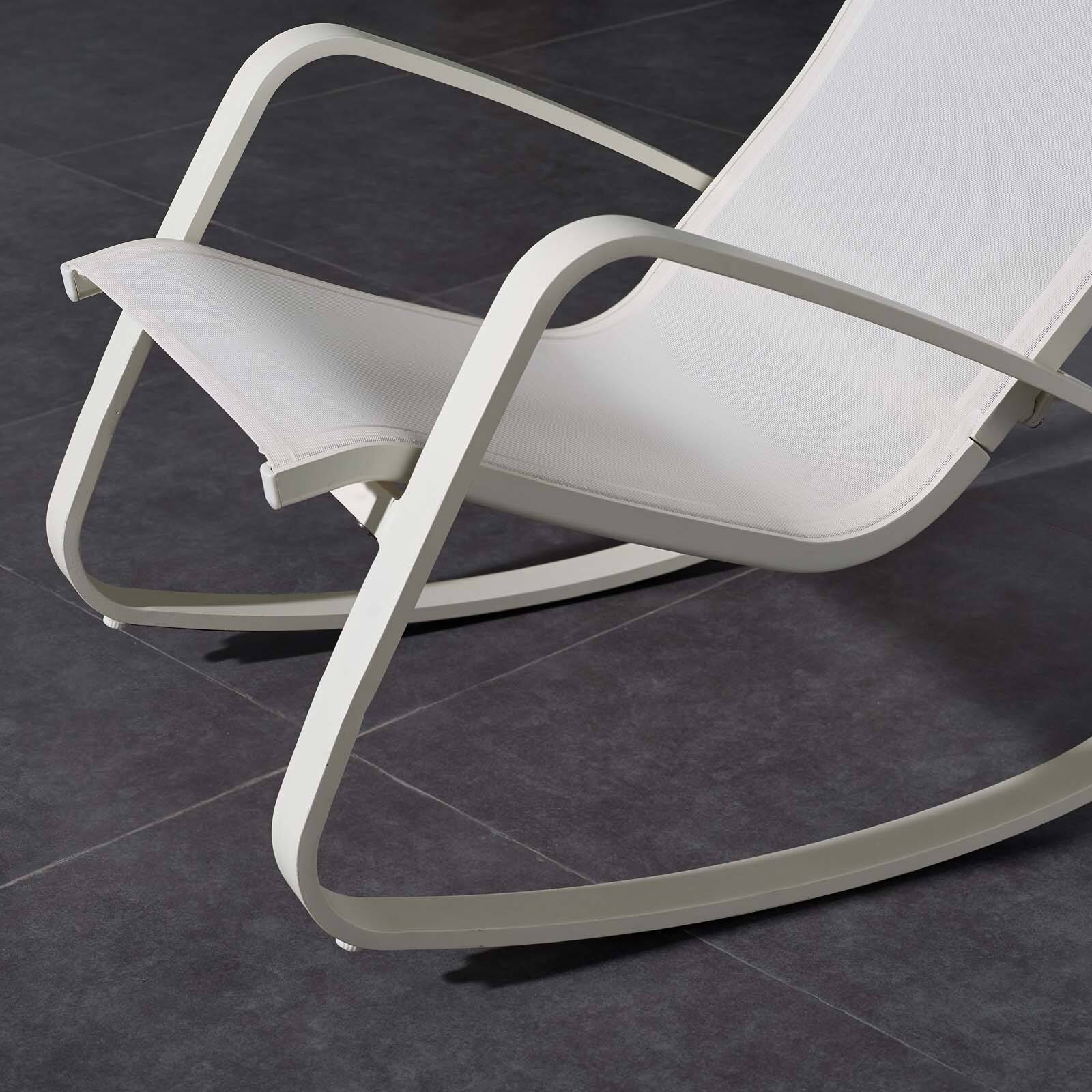 Left. Modway - Traveler Rocking Outdoor Patio Mesh Sling Lounge Chair by Modway - White White.