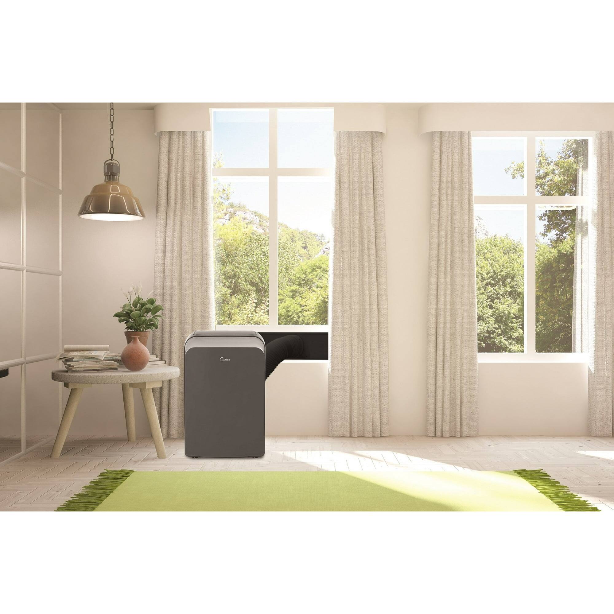 Alt View 2. Midea - Midea Smart Portable Air Conditioner, 8,000 BTU (12,000 ASHRAE), 115V, MAP08S1WGR-T, Cools Rooms up to 350 Sq. Ft - Gray.