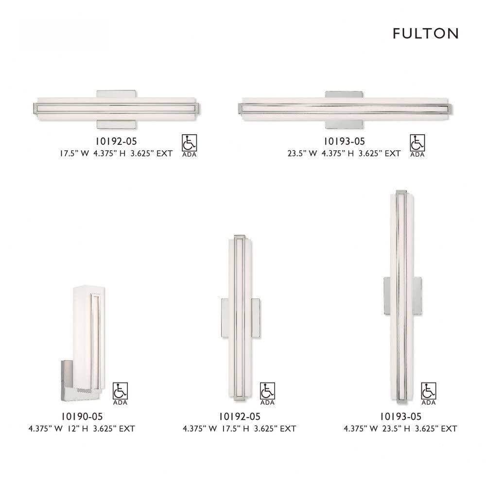 FULTON

10192-05  
17.5" W 4.375" H 3.625" EXT  
ADA

10193-05  
23.5" W 4.375" H 3.625" EXT  
ADA

10190-05  
4.375" W 12" H 3.625" EXT  
ADA

10192-05  
4.375" W 17.5" H 3.625" EXT  
ADA

10193-05  
4.375" W 23.5" H 3.625" EXT  
ADA