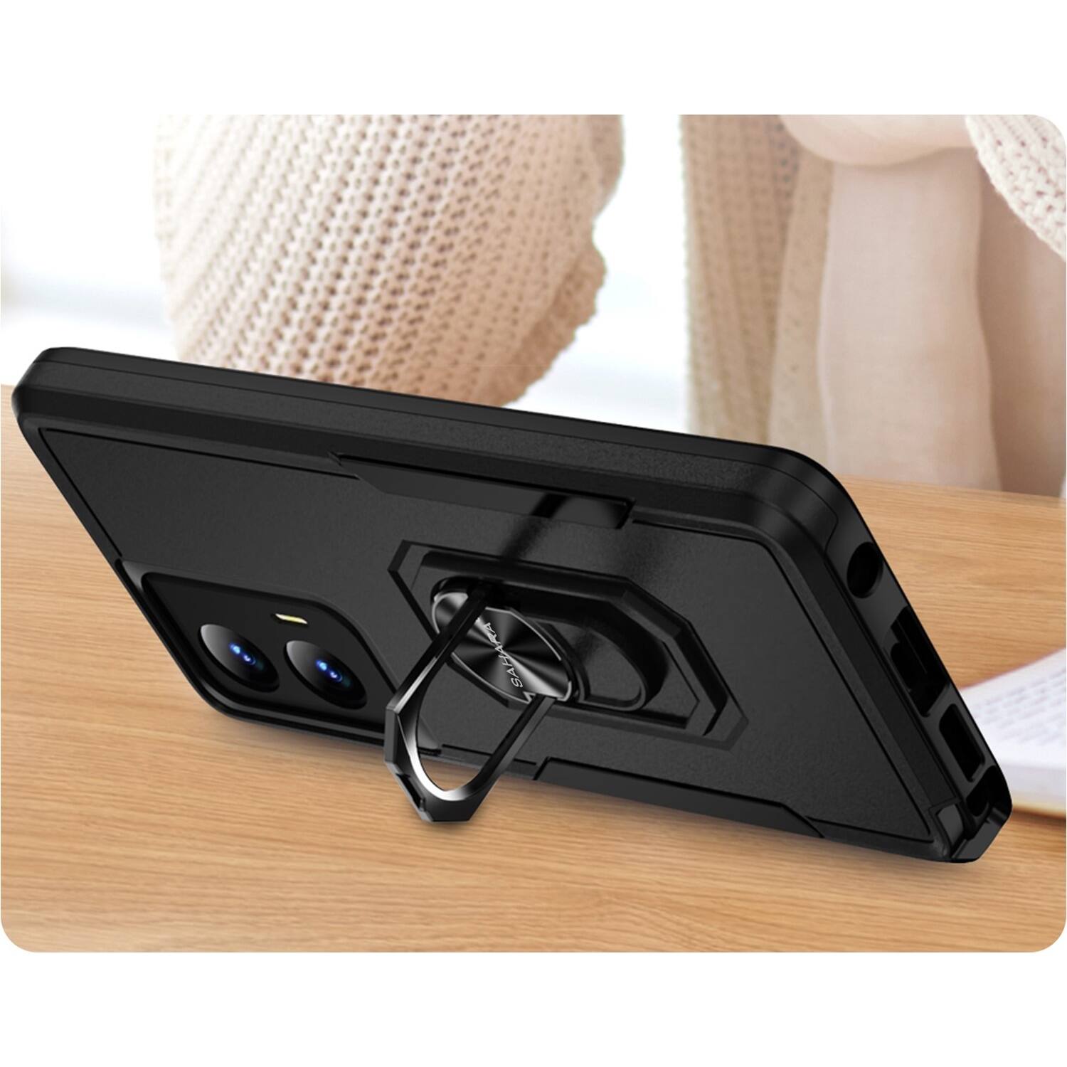 Alt View 17. SaharaCase - Raider Series Kickstand Case for Motorola G Stylus 5G (2024) - Scorpion Black.