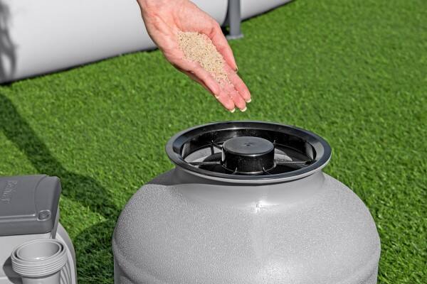 Alt View 7. Bestway - Bestway 2,200 Gallon Sand Filter Pump for Above Ground Outdoor Swimming Pools - Grey.