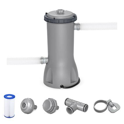 Front. Bestway - Bestway Flowclear 1,000 Gallons per Hour Above Ground Swimming Pool Filter Pump - Gray.