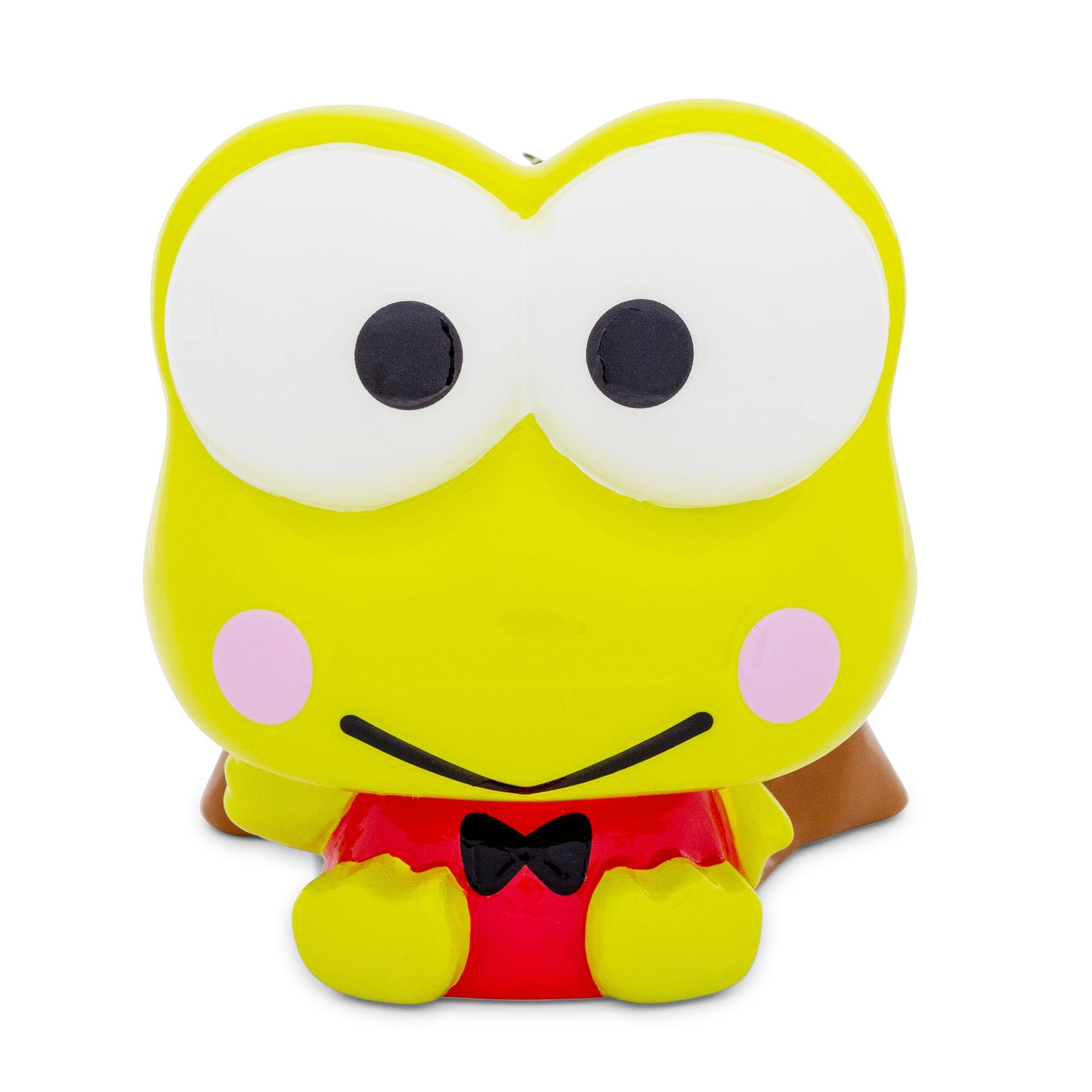 Alt View 1. Silver Buffalo - Sanrio Keroppi Stump 4-Inch Ceramic Mini Planter With Artificial Succulent - Yellow.