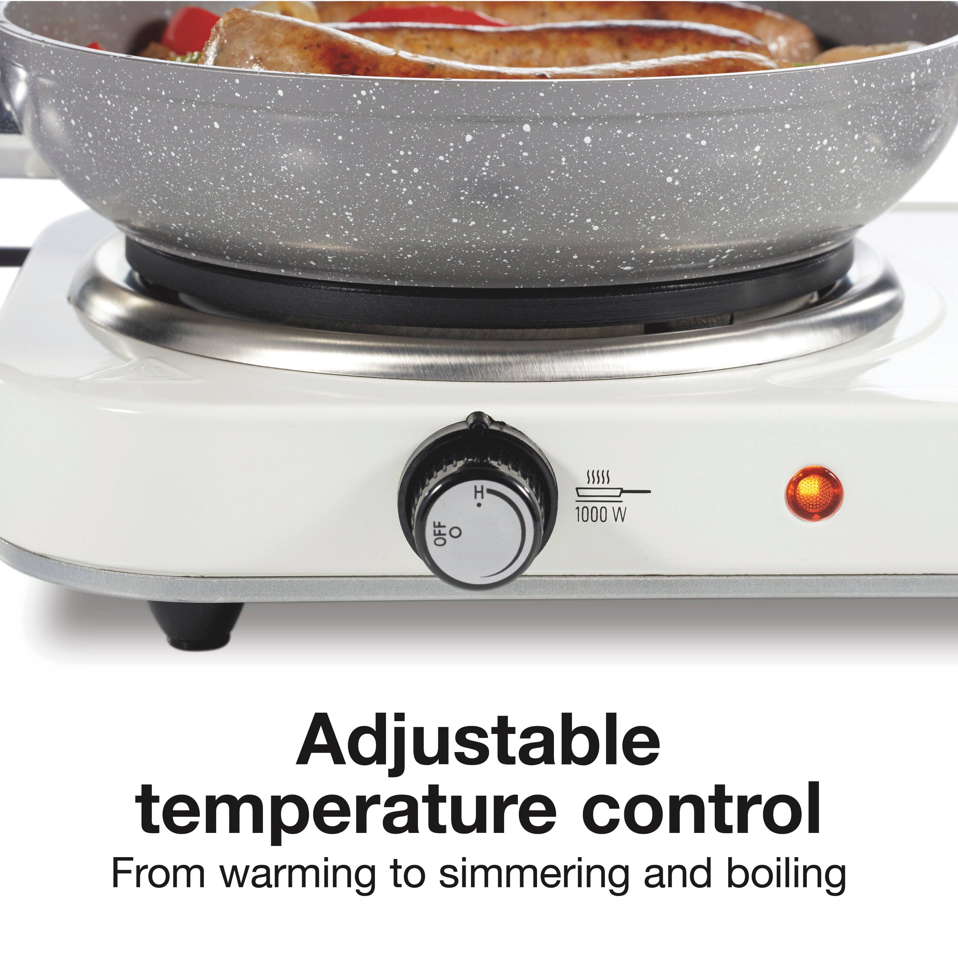 OFF  
H  
1000 W  
Adjustable temperature control  
From warming to simmering and boiling