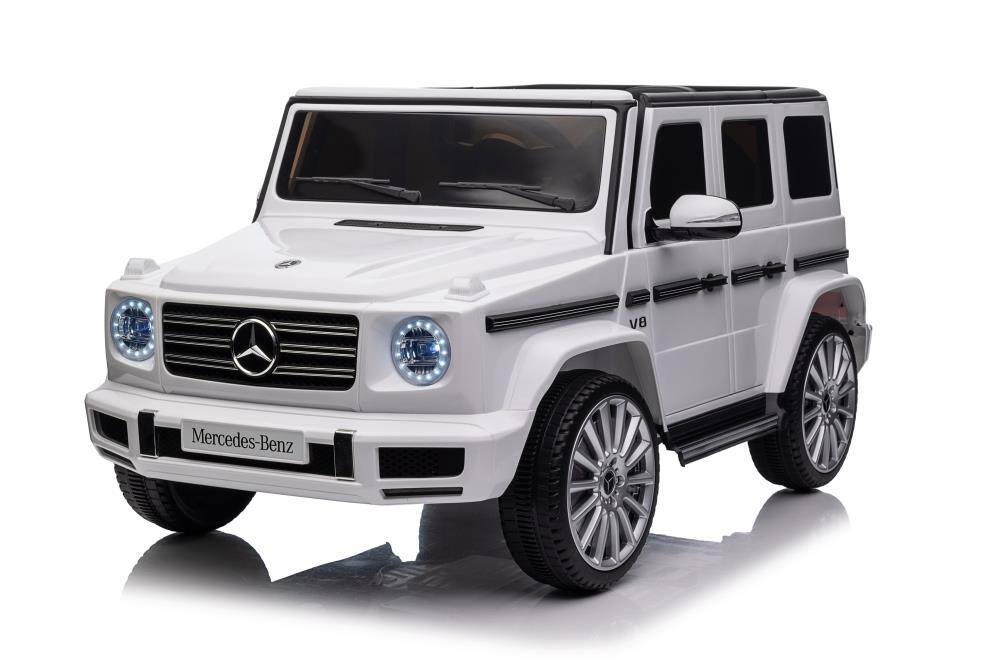 Back. BreeBe - Licensed Mercedes-Benz G500 24V Kids ride on Car with 2.4G Remote, 3-Speed, USB, MP3, Bluetooth, LED, Safety Belt - White.