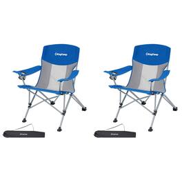KingCamp - Lightweight Foldable Outdoor Camping Lounger Chair, 2 Pack - Blue/Grey