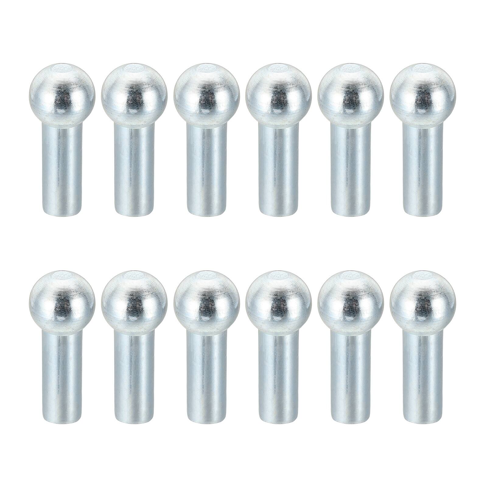 Front. Unique Bargains - 12pcs Gym Wire Rope Spherical Head Stopper, Cable Ball Stopper for 6mm Cable Gym Machine Replacement End - Silver.