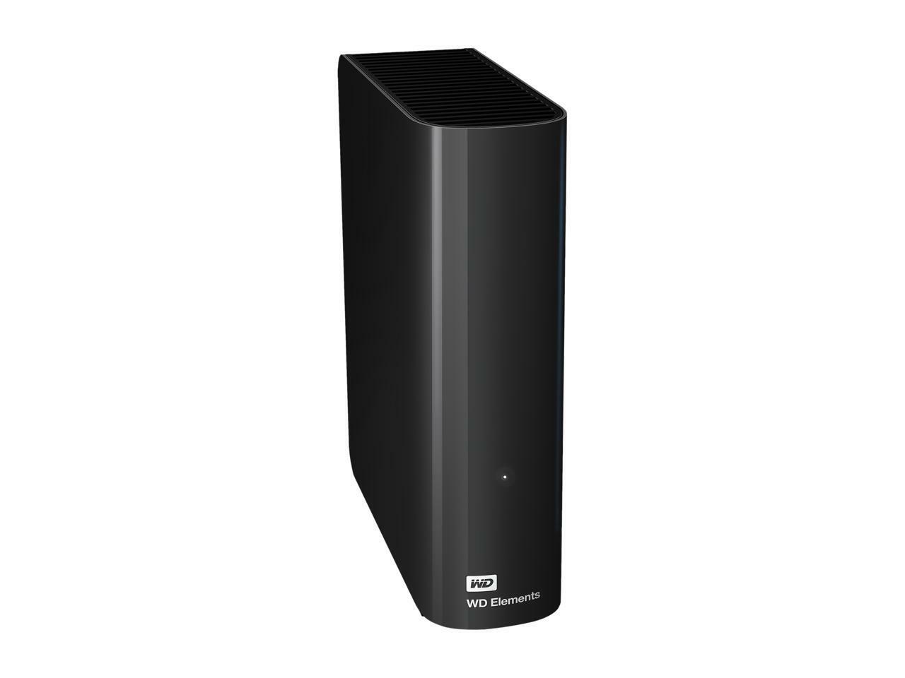 Left. Western Digital - WD Elements 10TB USB 3.0 Desktop External Hard Drive WDBWLG0100HBK-NESN Black - Black.