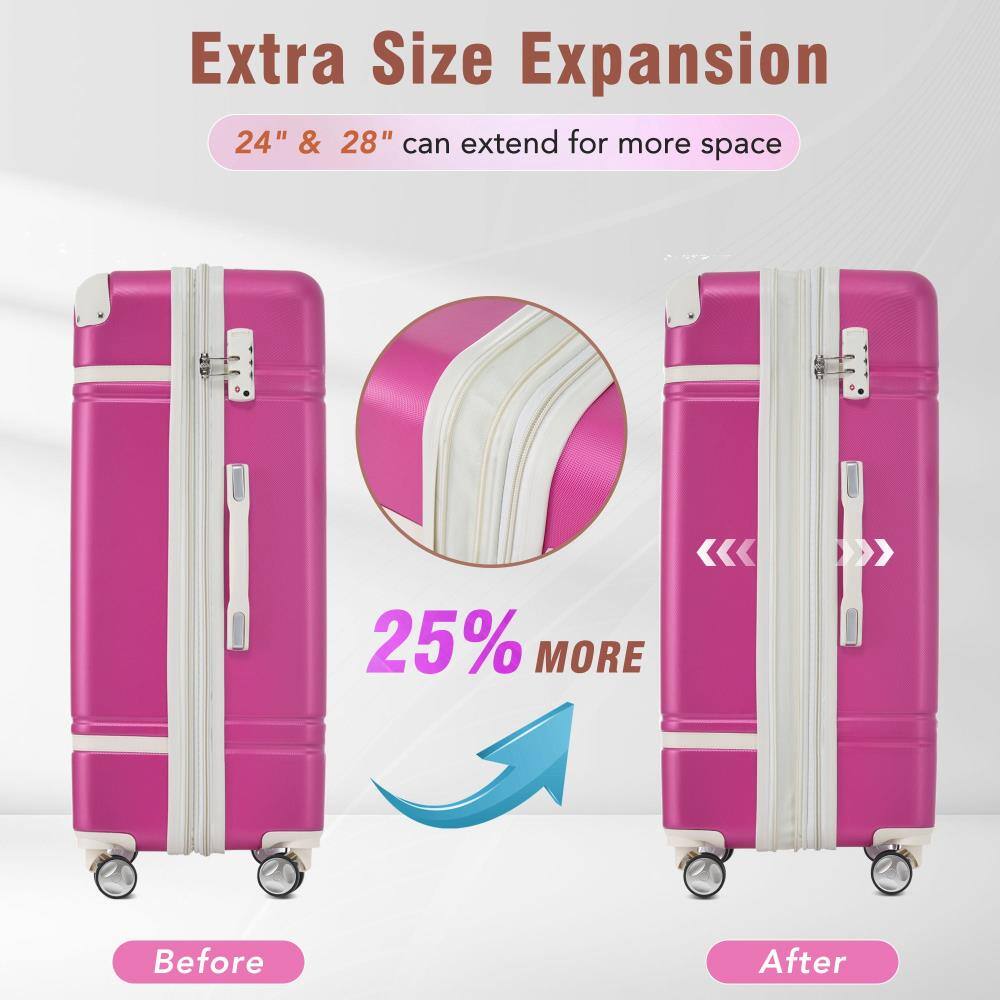 Extra Size Expansion  
24" & 28" can extend for more space  

25% MORE  

Before  
After