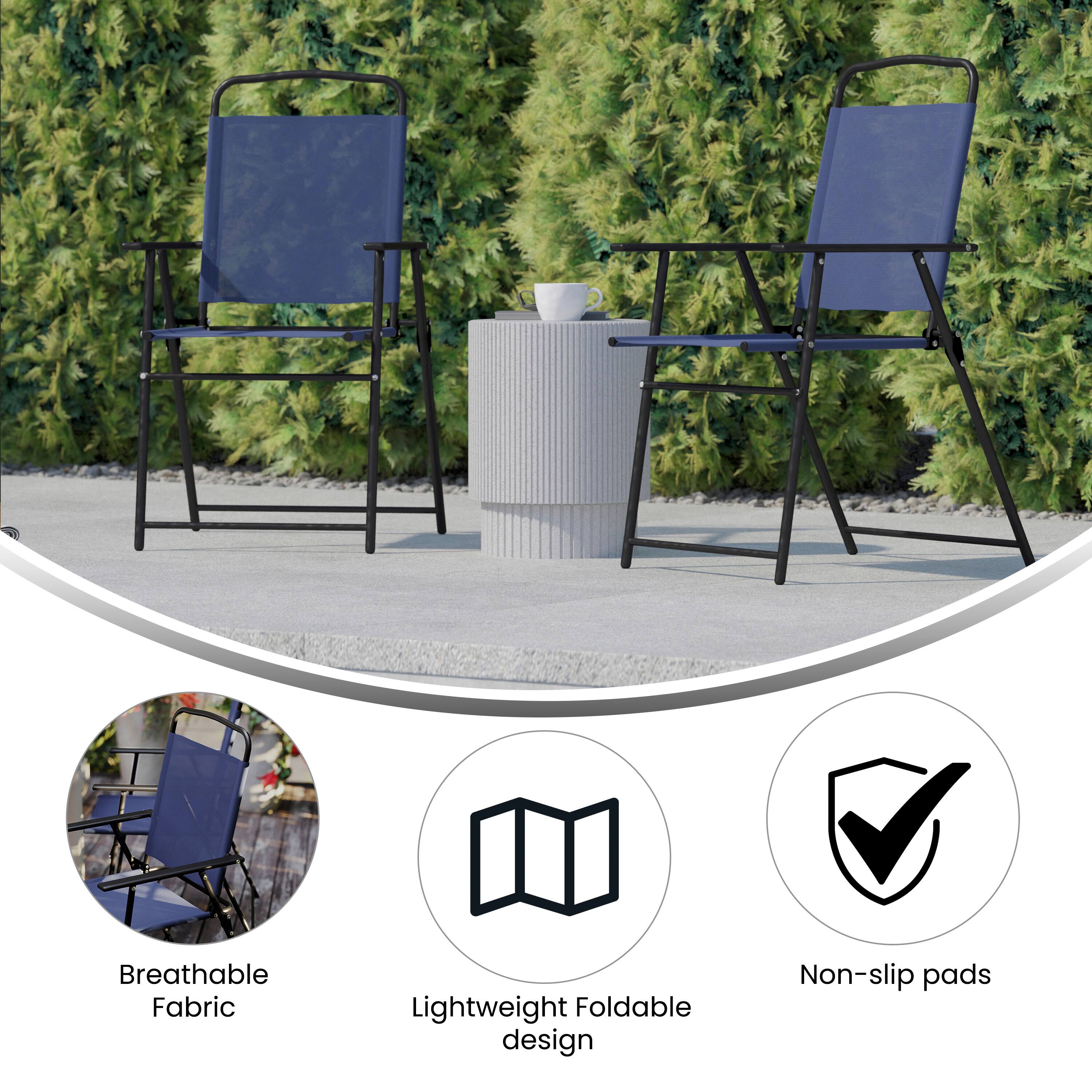Breathable Fabric  
Lightweight Foldable design  
Non-slip pads