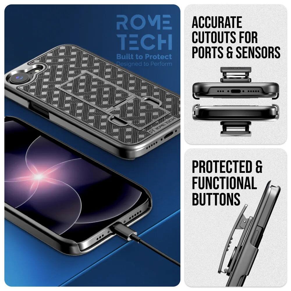 ROME TECH  
Built to Protect  
Designed to Perform  

ACCURATE CUTOUTS FOR PORTS & SENSORS  

PROTECTED & FUNCTIONAL BUTTONS