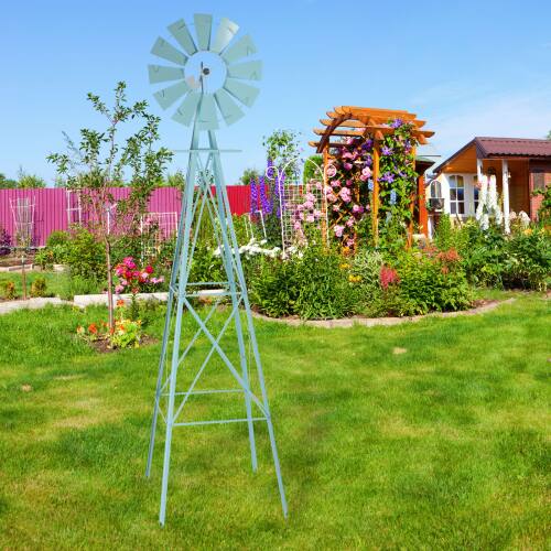 Alt View 7. Winado - Weather Resistant Home Yard 8 FT Garden Windmill 4 Legs for Outdoor Garden - Blue.