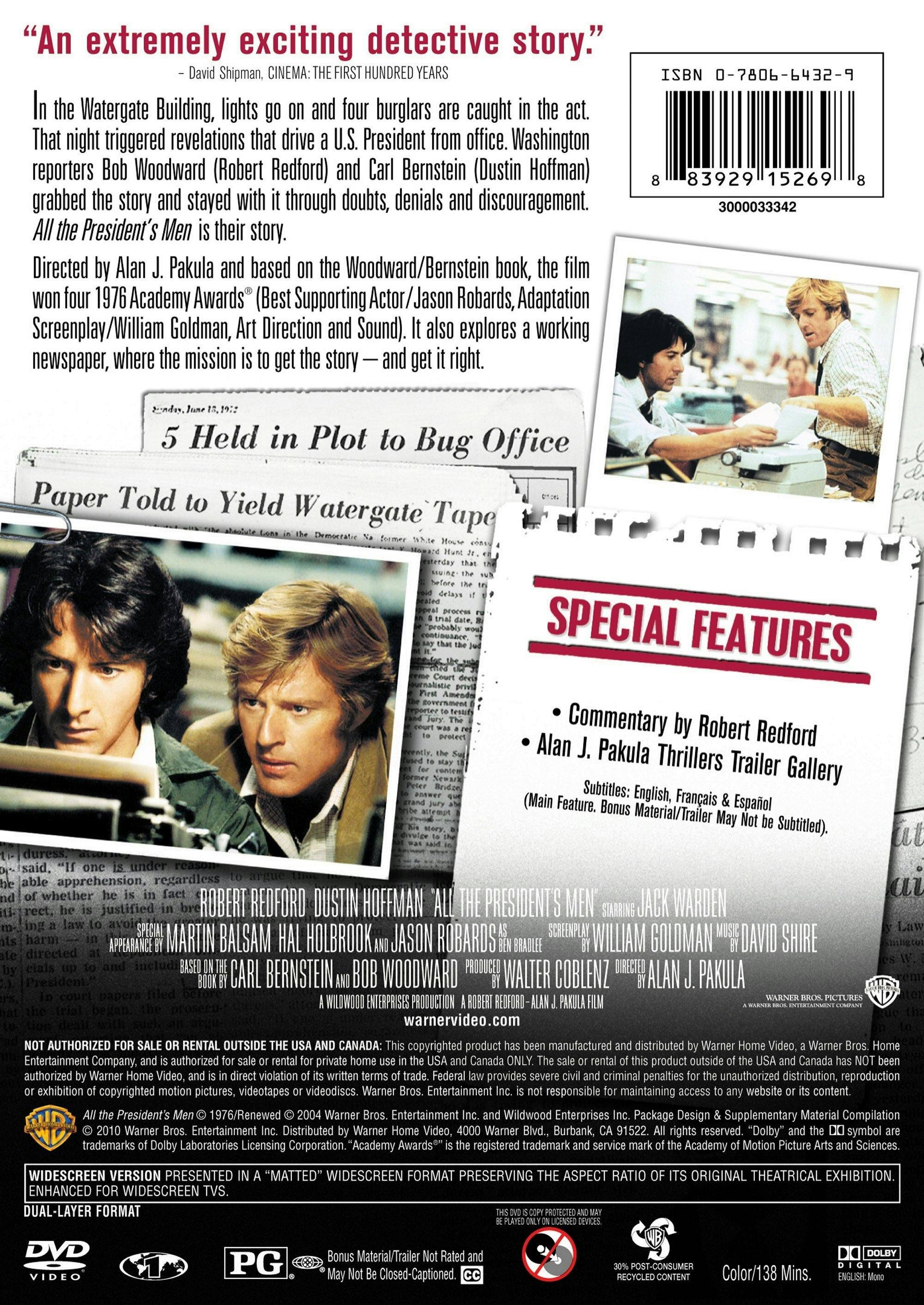 Angle. All the President's Men (DVD New Packaging) [DVD].