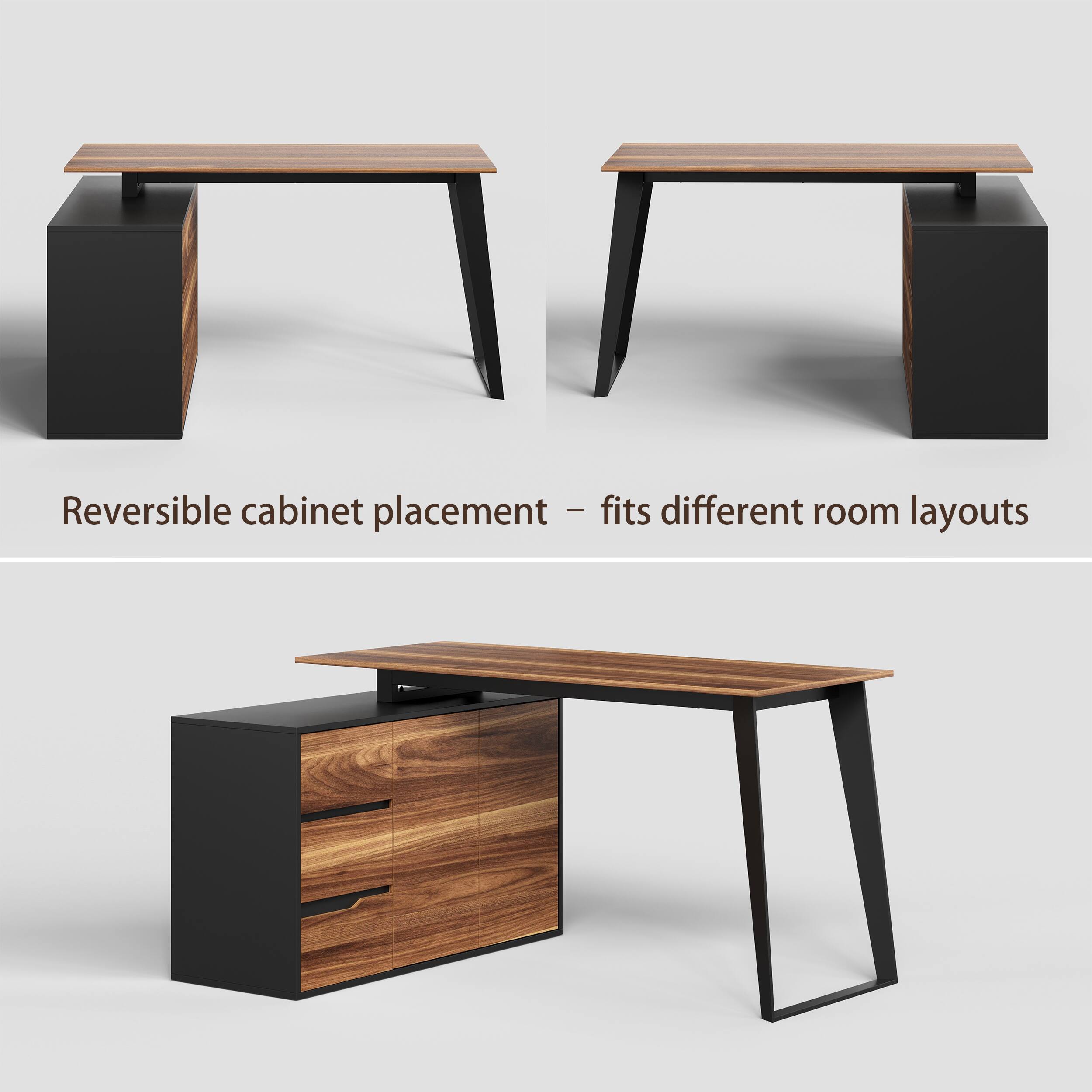 Reversible cabinet placement – fits different room layouts