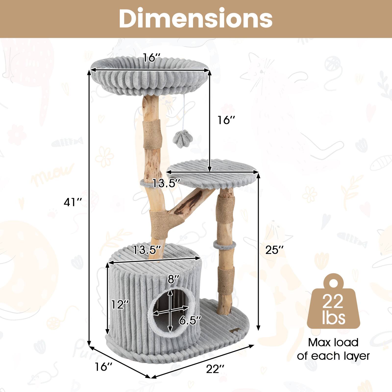 Dimensions

16"  
16"  
41"  
13.5"  
13.5"  
25"  
12"  
8"  
6.5"  
22"  
22 lbs Max load of each layer