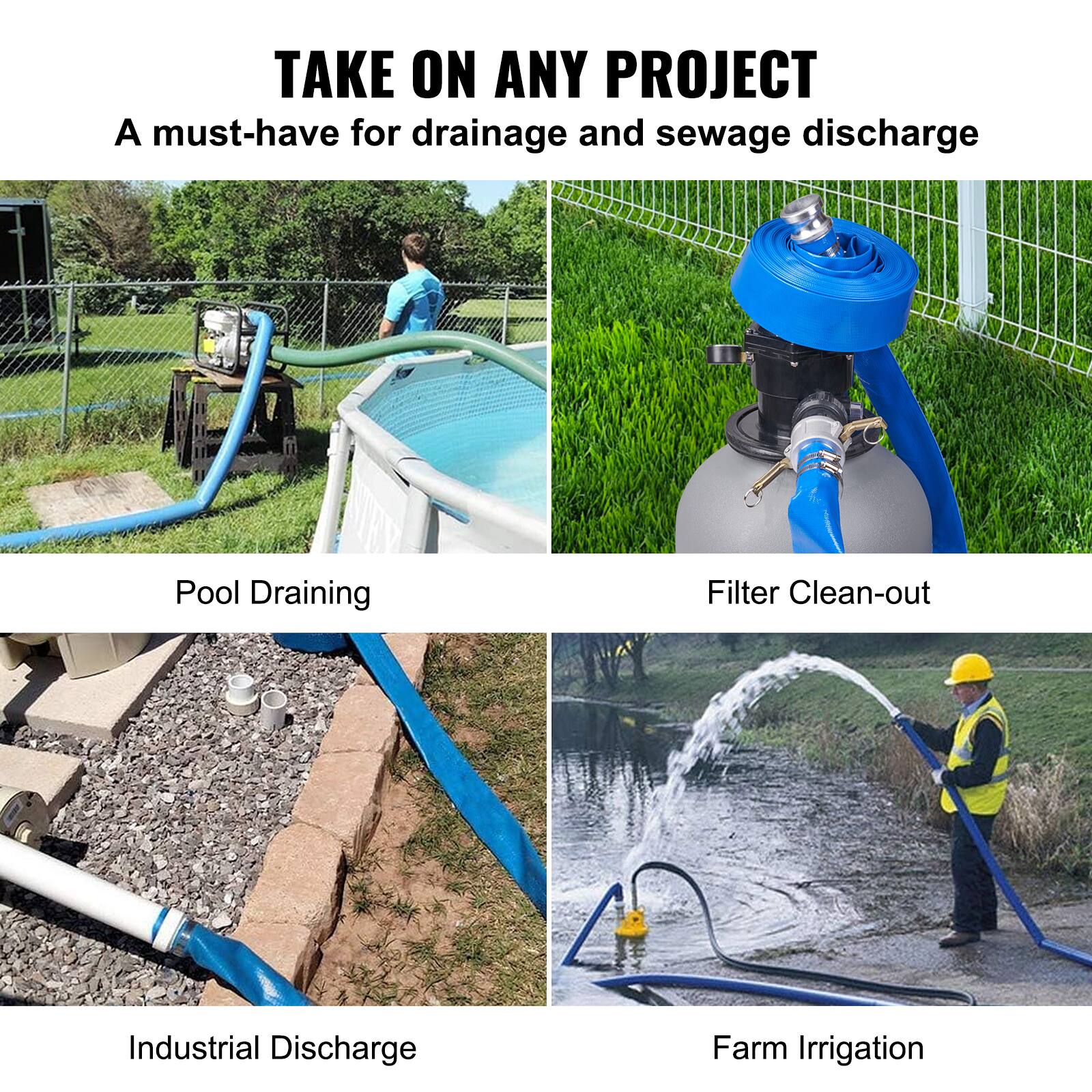TAKE ON ANY PROJECT  
A must-have for drainage and sewage discharge  
Pool Draining  
Filter Clean-out  
Industrial Discharge  
Farm Irrigation