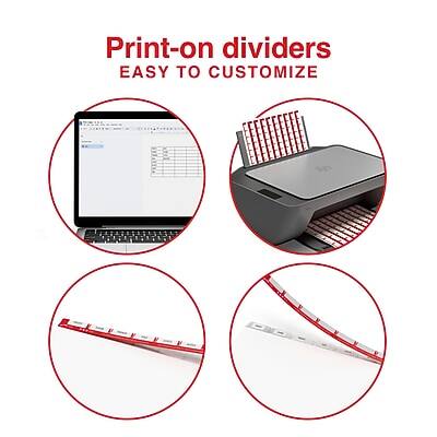 Print-on dividers  
EASY TO CUSTOMIZE