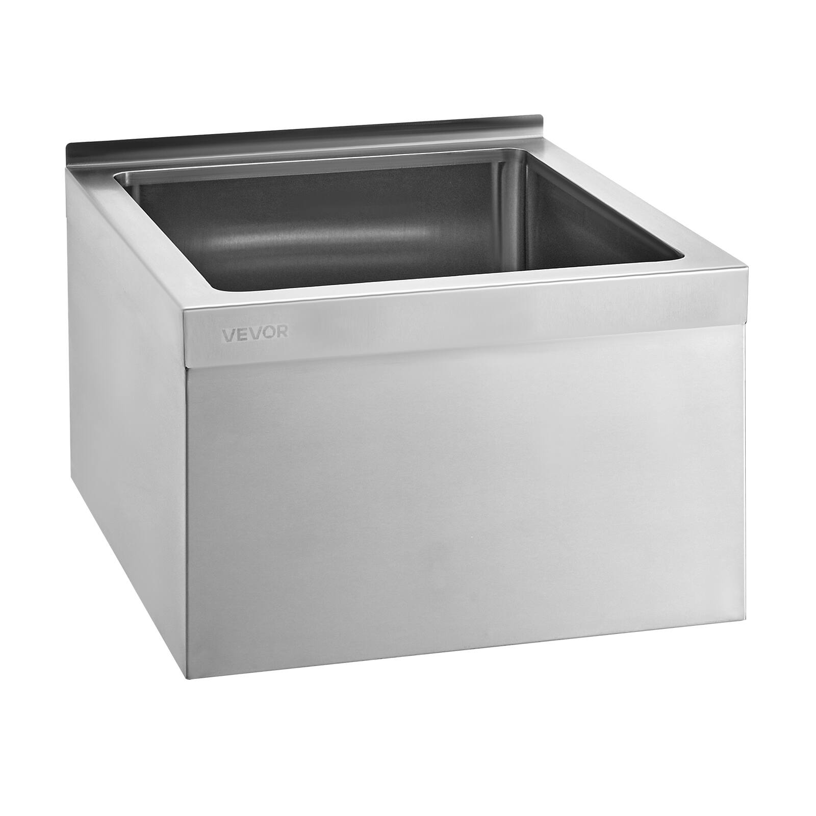 Alt View 5. VEVOR - Stainless Steel Floor Mop Sink, 22 x 19 x 12 in, 304 Stainless Steel, 3-in-1 Filter and Wall-Mounted Bracket, X-Shaped - Silver.