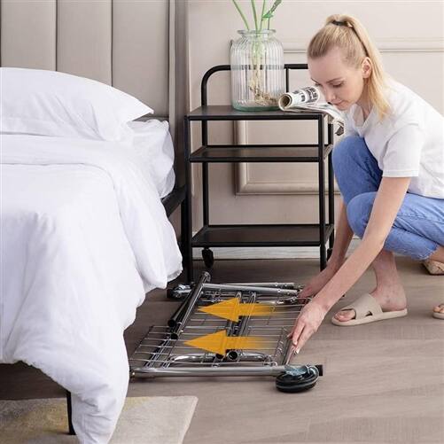 Alt View 1. SlickBlue - Heavy Duty Metal Garment Rack with Lockable Wheels for Clothes Storage - Chrome.