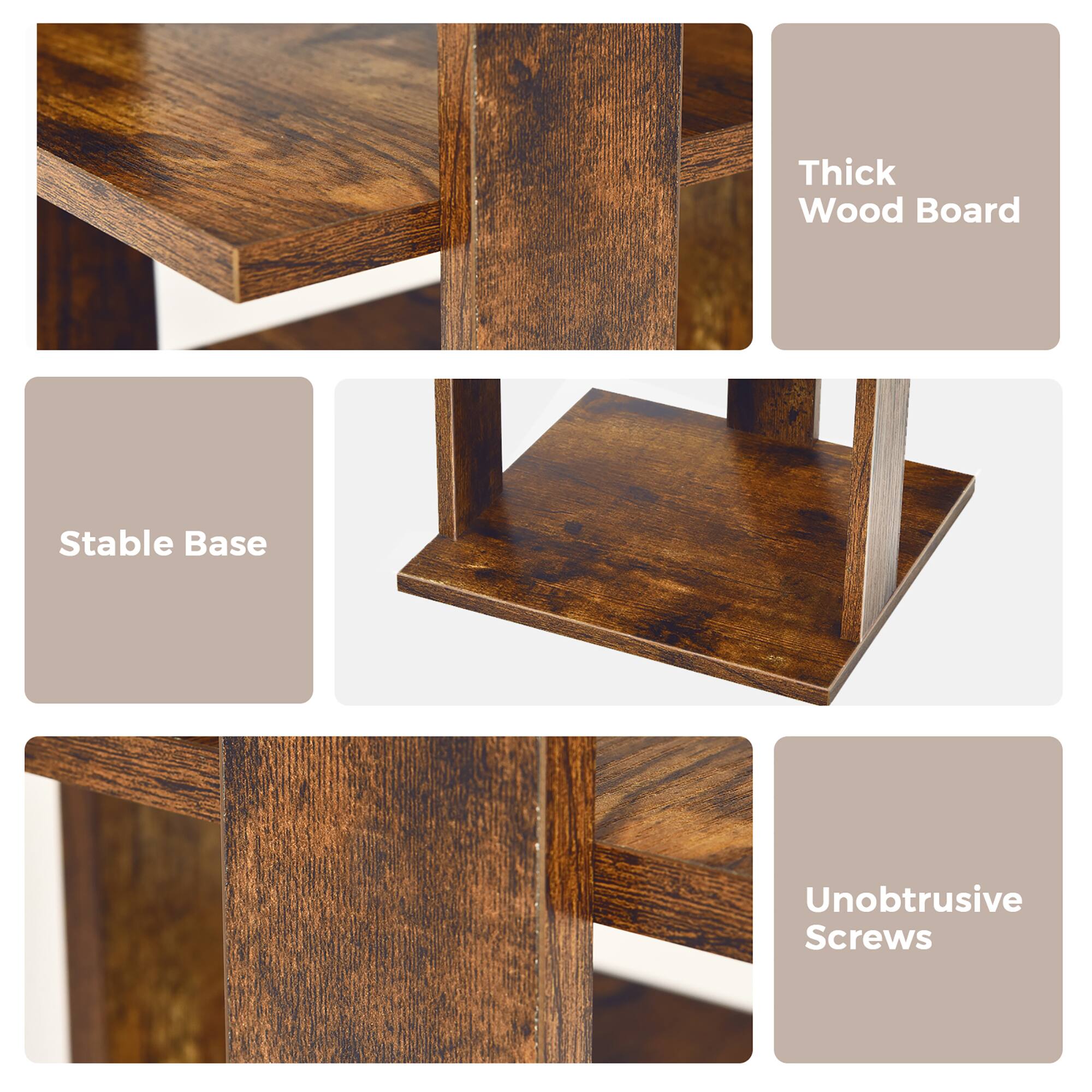 Thick Wood Board Stable Base Unobtrusive Screws