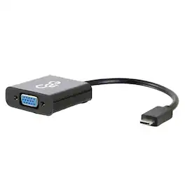C2G - Refurbished Excellent - 757120294719 USB C to VGA Video Adapter Converter - USB 3.1 - 1080p - M/F - Dongle Hub - Black