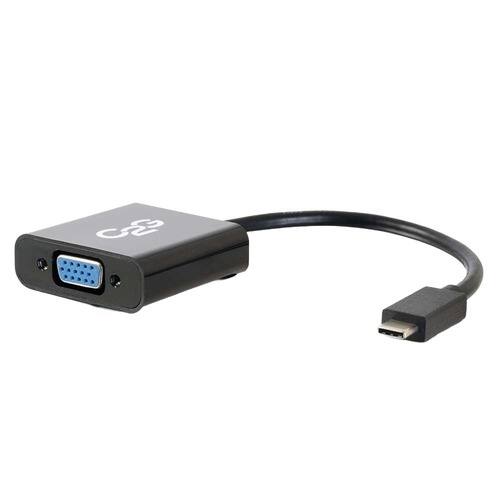 Front. C2G - 757120294719 USB C to VGA Video Adapter Converter - Black - USB 3.1 - 1080p - M/F - Dongle Hub - Black.