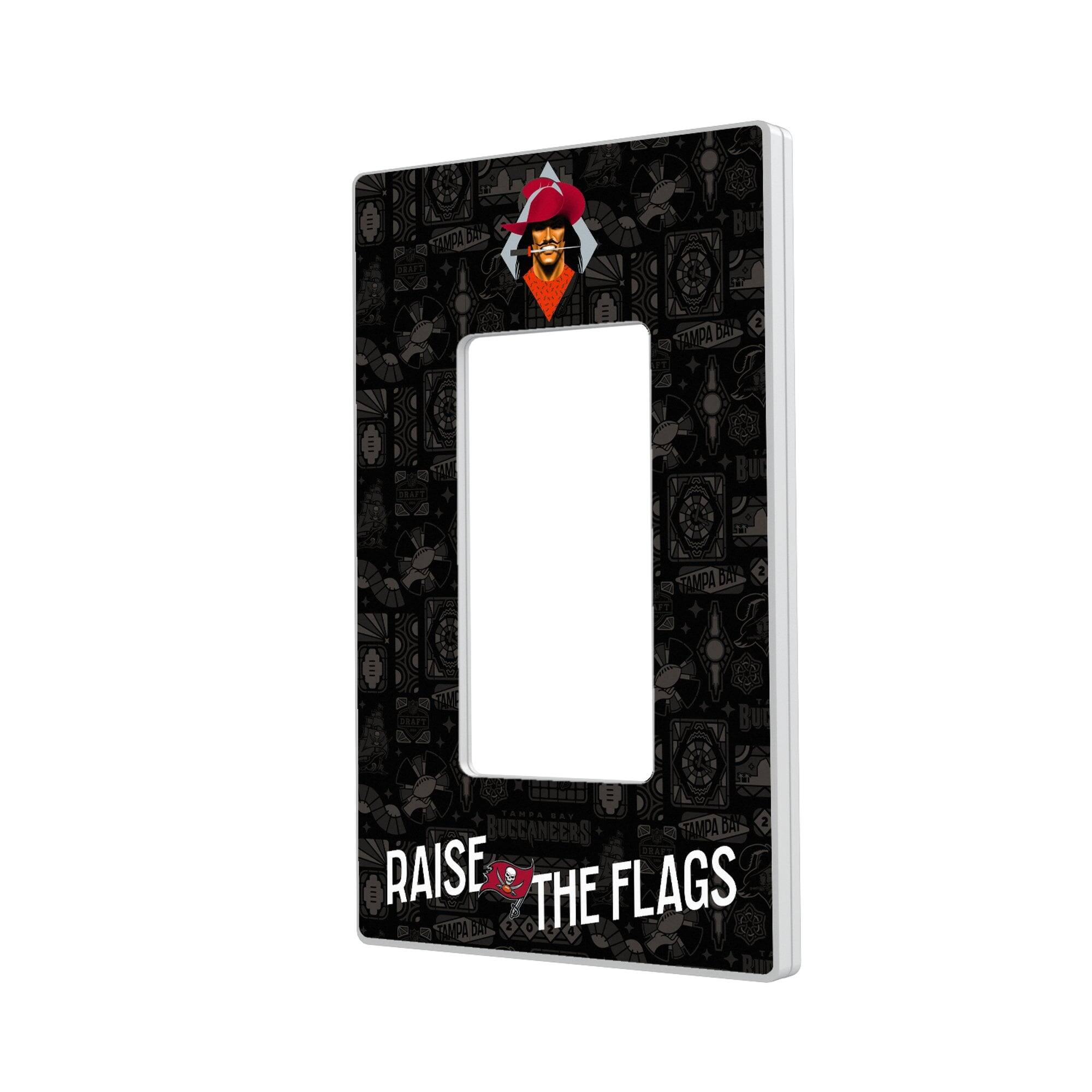 Keyscaper - Tampa Bay Buccaneers 2024 Illustrated Limited Edition Single Rocker Light Switch Plate - White