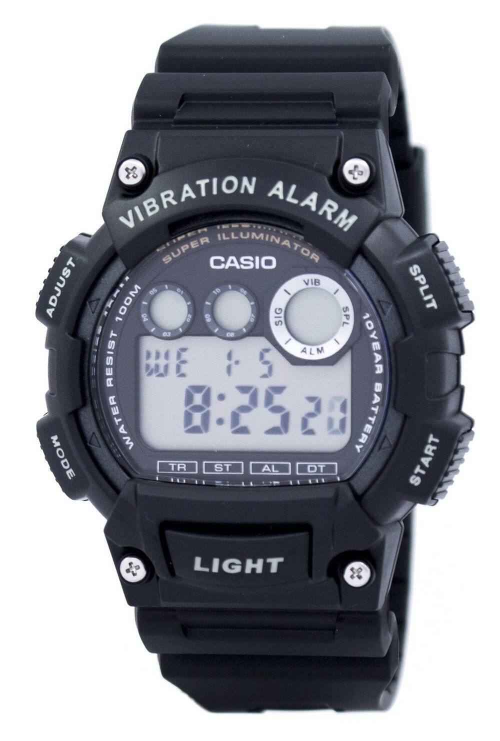 Vibration Alarm Super Illuminator VIB Adjust 1 Split KM 05 es 10 D - I Moon - - 04 d0 6O 07 Sig Spl I 03 Ob I 10 Year CE-I- Alm Resist We :-5 Water 8:2520 Battery Mode TR ST Al Ot Start Light
