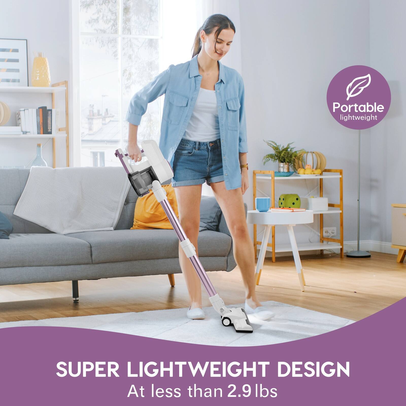 Portable lightweight, SUPER LIGHTWEIGHT DESIGN, At less than 2.9 lbs