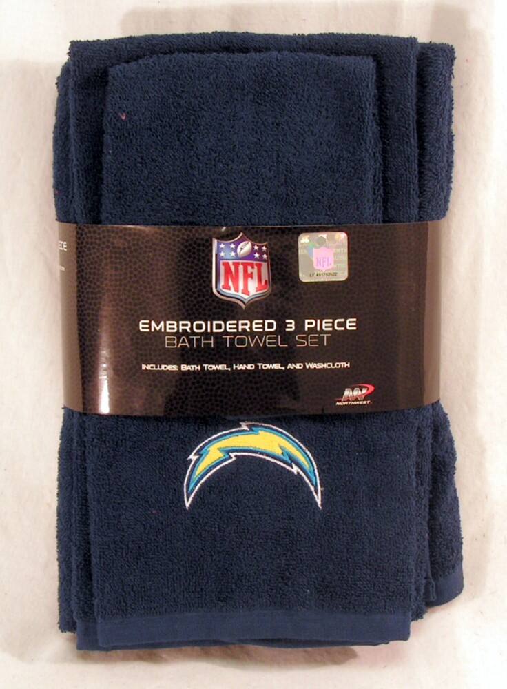 NFL Embroidered 3 Piece Bath Towel Set  
Includes Bath Towel, Hand Towel, and Washcloth  
NFL  
AFL  
Northwest