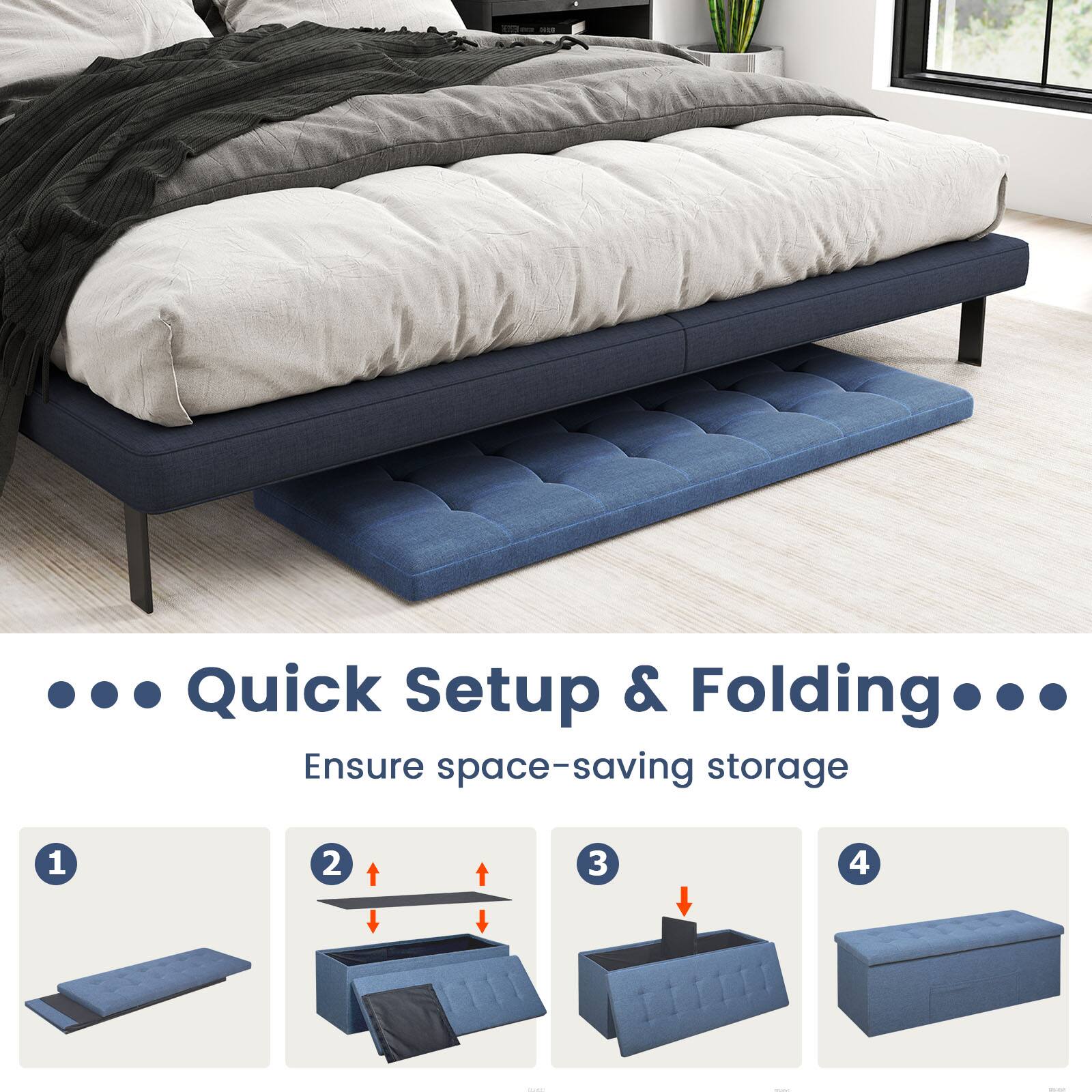 Quick Setup & Folding  
Ensure space-saving storage

1  
2  
3  
4