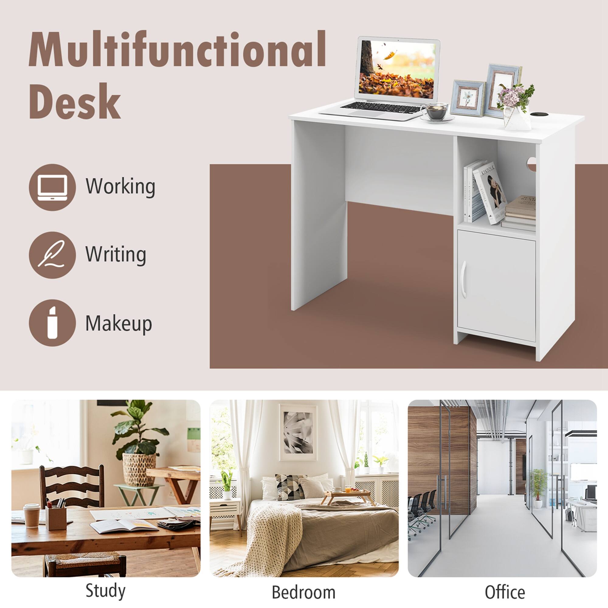 Multifunctional Desk Working Writing Makeup Study Bedroom Office