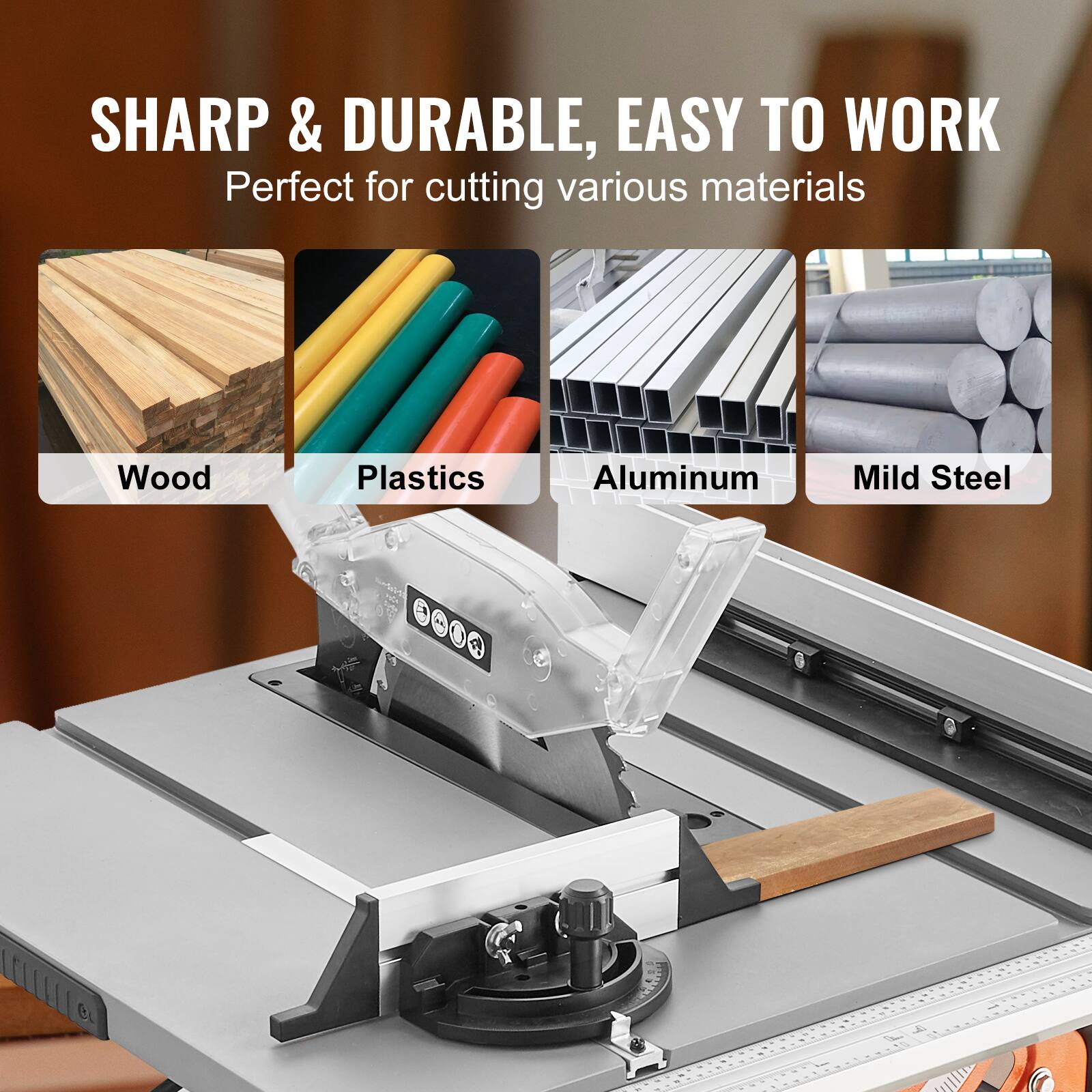 SHARP & DURABLE, EASY TO WORK  
Perfect for cutting various materials  
Wood  
Plastics  
Aluminum  
Mild Steel