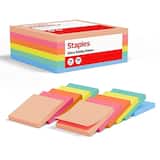 Staples - Ultra Sticky Notes, 3" x 3", Golden Hour Collection, 100 Sheets/Pad, 24 Pads/Pack - Assorted
