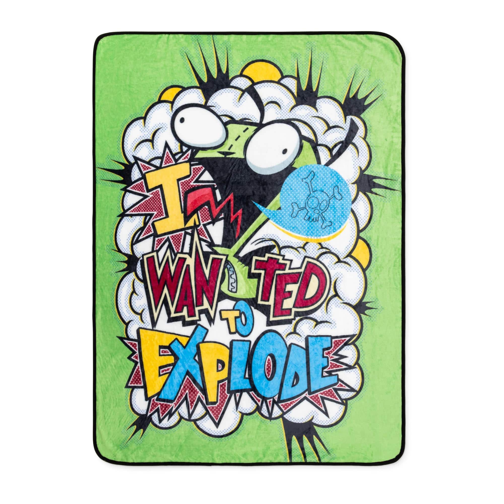 Silver Buffalo - Invader Zim GIR "I Wanted To Explode" Fleece Throw Blanket | 45 x 60 Inches - Multi-Colored