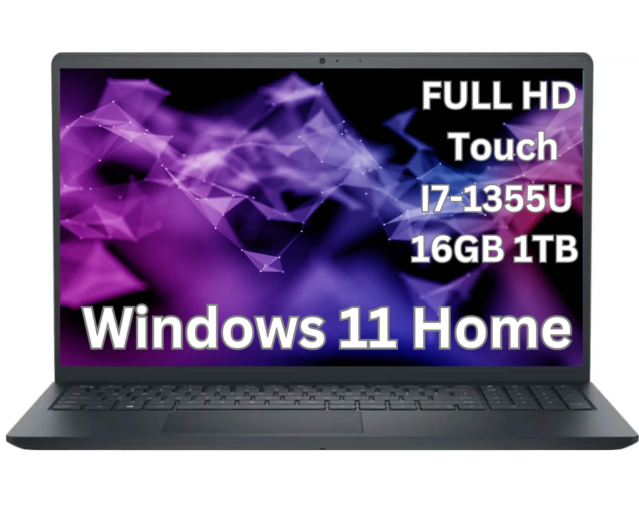 Dell - 15.6" 2K Touchscreen Laptop - Intel 13th Generation Core i7 1355U 2023 - 16GB Memory - 1TB Storage-Windows 11 Home - Black